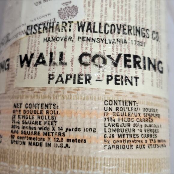 Vintage 60s 70s Deadstock Double Roll Textured Boho Wallcovering Wallpaper - Picture 9 of 10